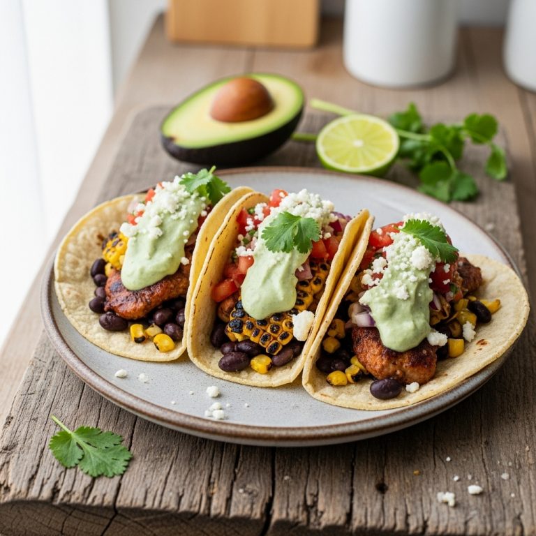 Food-Truck Favorite Lunch: Southwestern Street Tacos with Smoky Avocado Crema