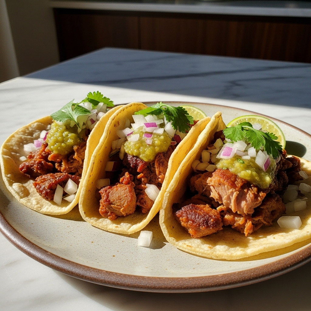 Food-Truck Favorite Lunch: Street-Style Carnitas Tacos