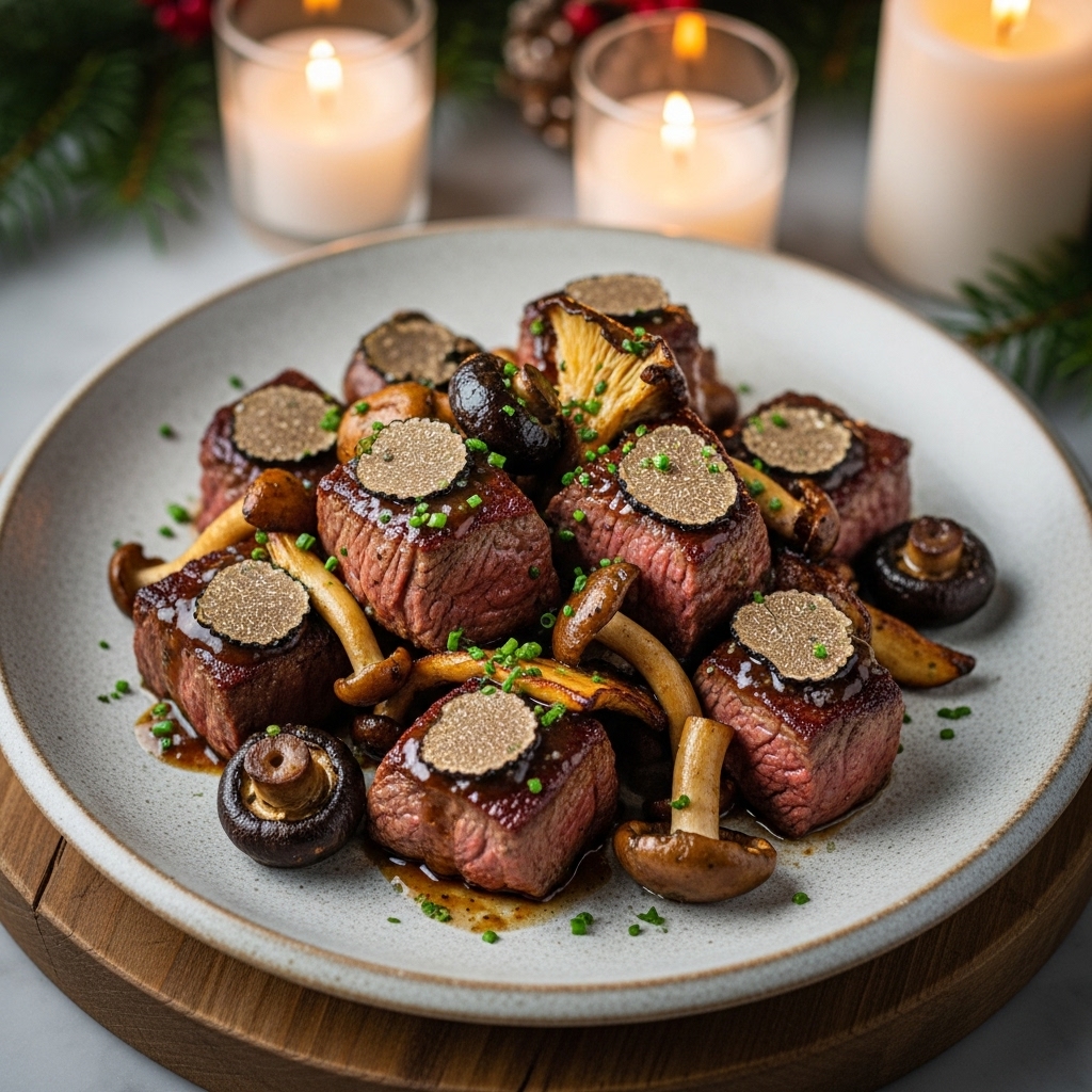 Food-Truck Favorite Lunch: Truffled Mushroom Steak Bites