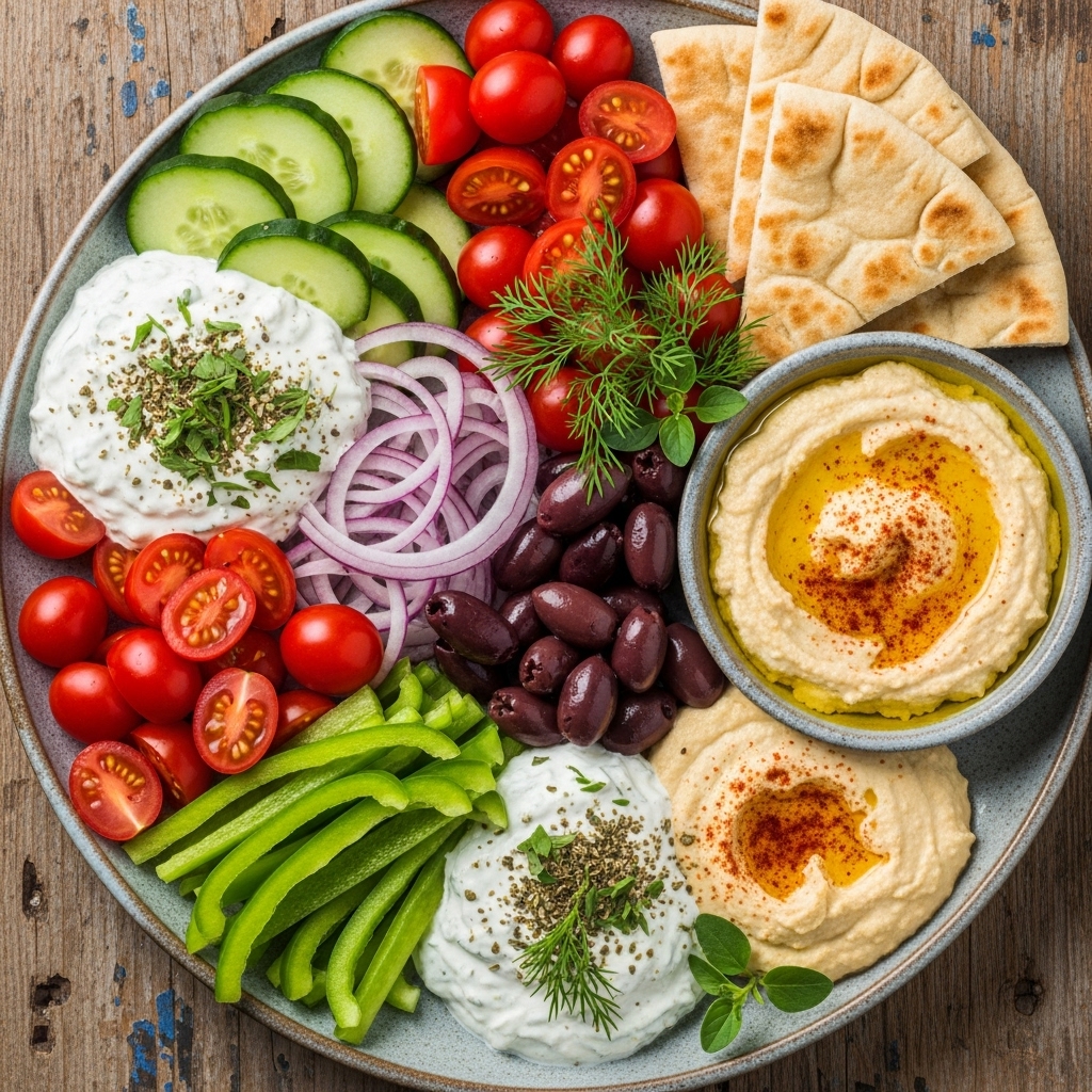 Garden-Fresh Vegan Greek Breakfast Platter: A Sensory Journey to the Heart of Mediterranean Cuisine
