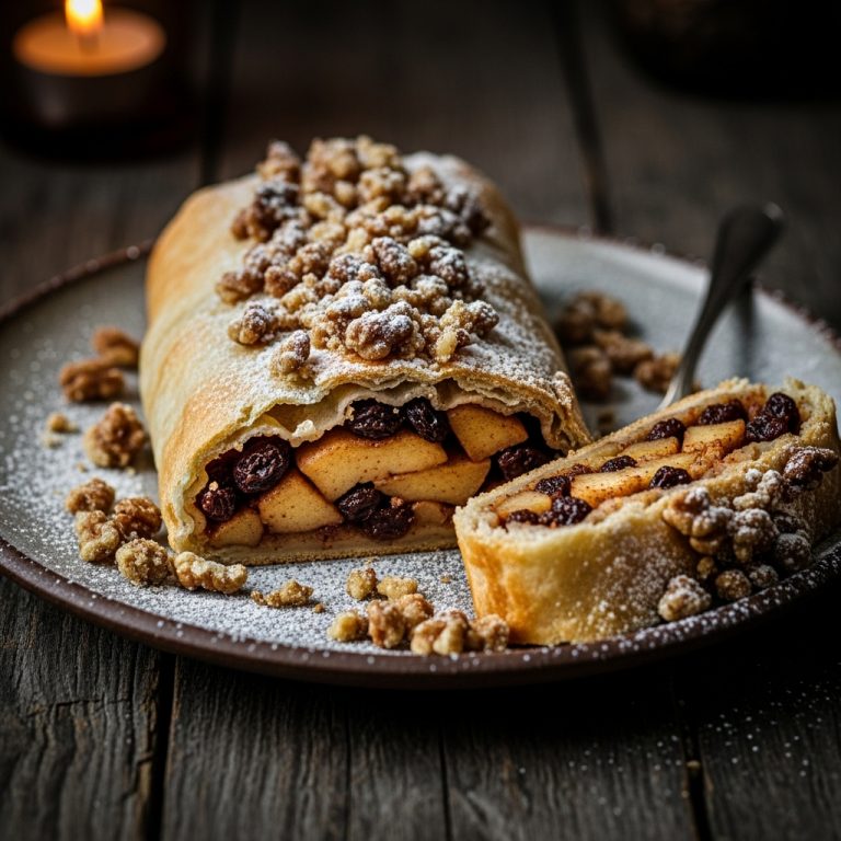 German Brunch Bliss: Vegan Apple Strudel with Walnut Crumble