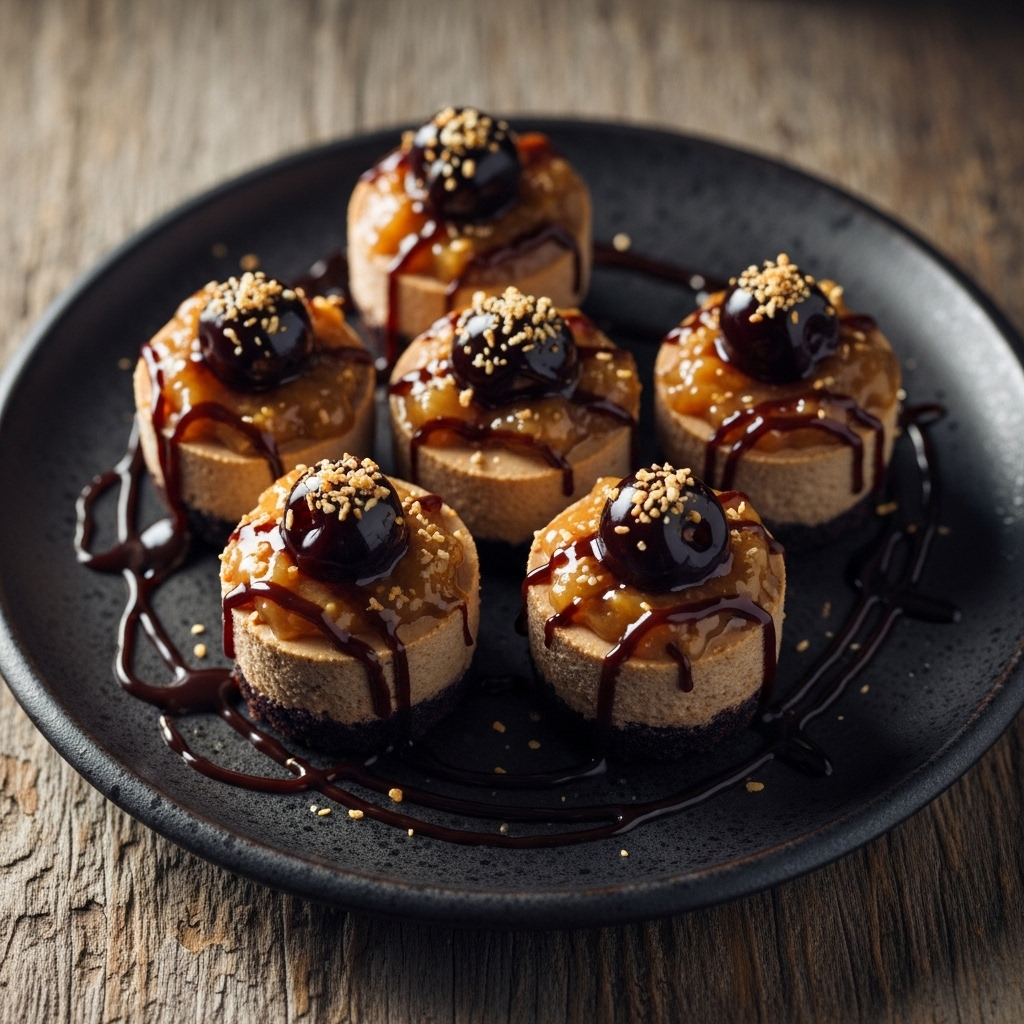 German Chocolate Cherry Cheesecake Bites