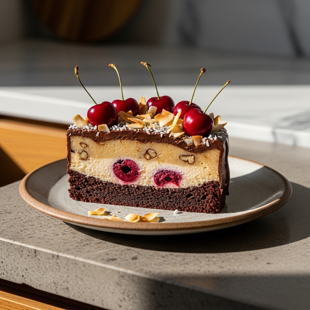 German Chocolate Cherry Coconut Paleo Torte