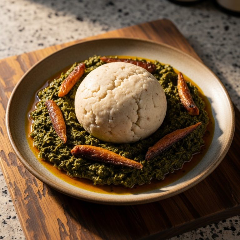 Ghanaian Breakfast Delight: Paleo-Friendly Fufu and Palaver Sauce