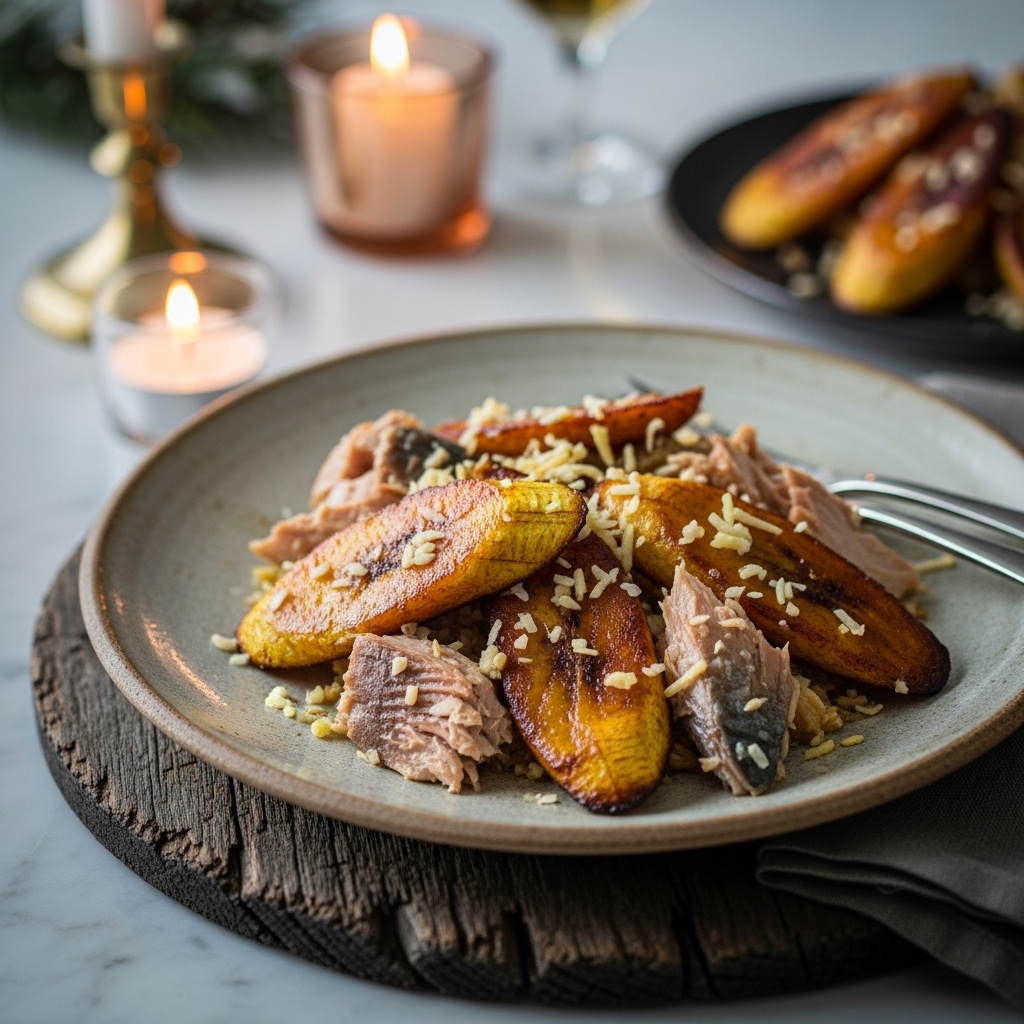 Ghanaian Coconut-Ginger Roasted Plantains with Smoked Fish (Gluten-Free, Paleo)