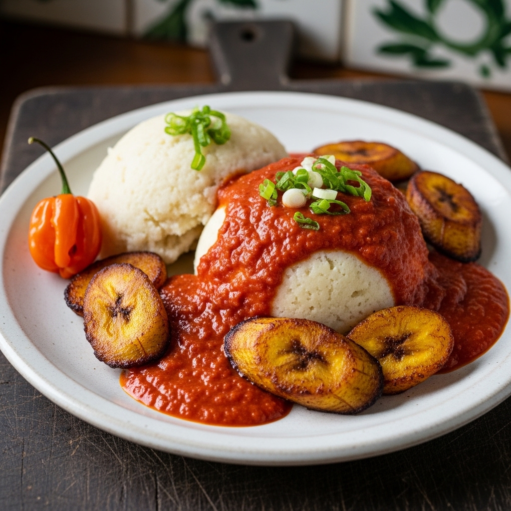 Ghanaian Gluten-Free Fufu and Kelewele – A Symphony of Textures & Flavors
