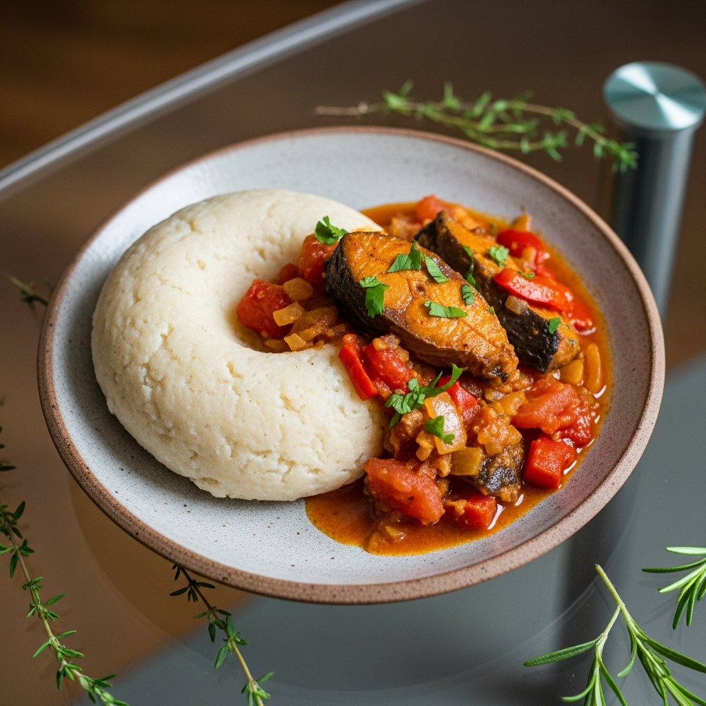 Ghanaian Keto Breakfast Fufu with Smoked Fish Stew – A Sensory Experience