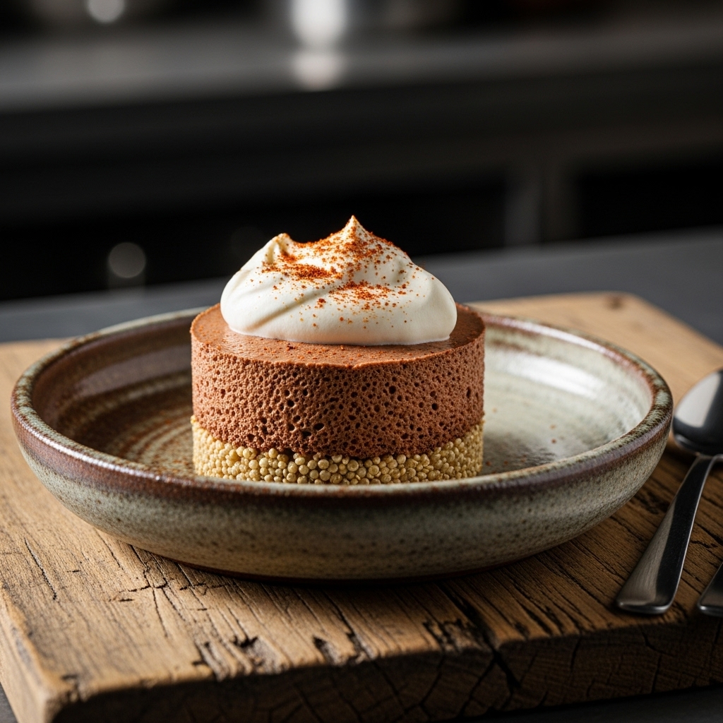 Gluten-Free Chilean Merken Chocolate Mousse with Quinoa Crust