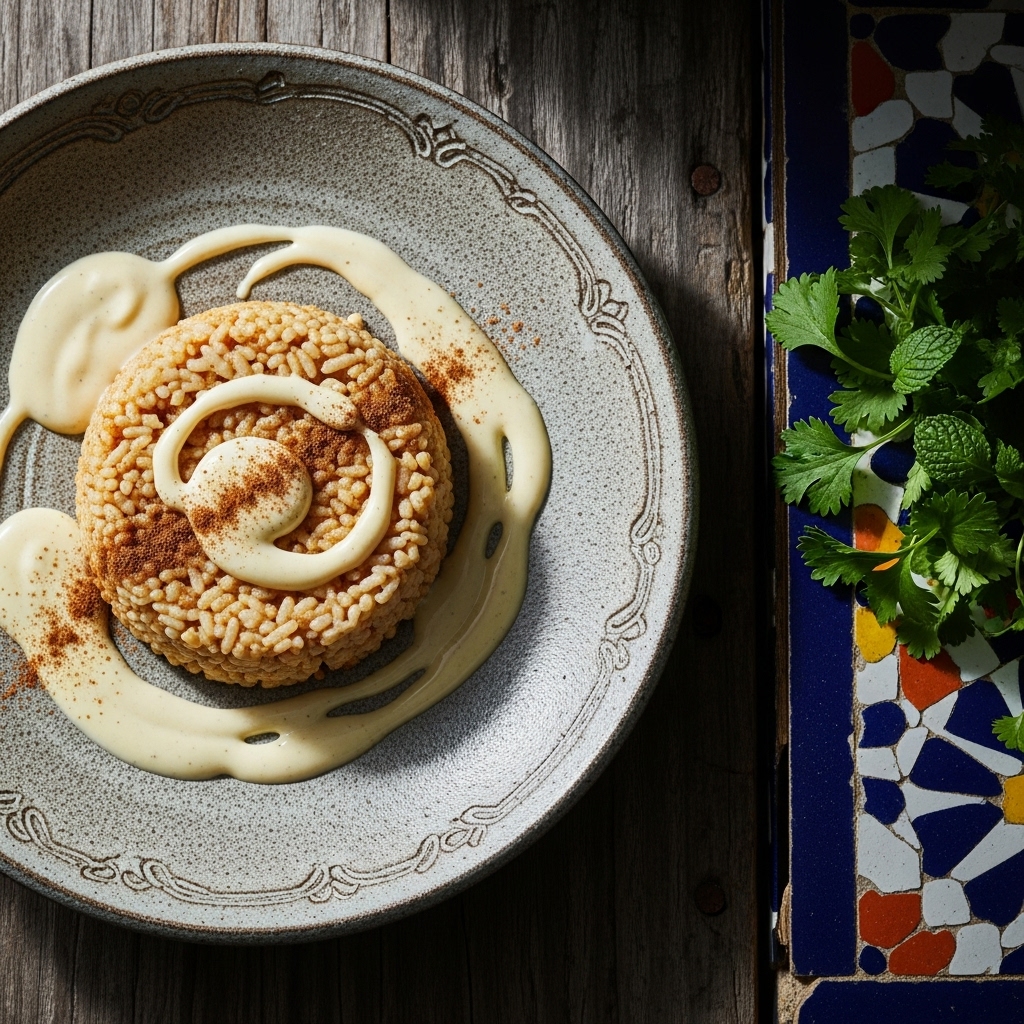 Gluten-Free Ethiopian Berbere Spiced Rice Pudding with Cardamom Cream