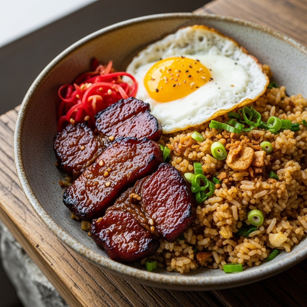 Gluten-Free Filipino Brunch: Tocino & Garlic Fried Rice Bowl