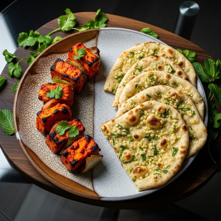 Gluten-Free Indian Feast: Fragrant Paneer Tikka and Mouthwatering Garlic Naan