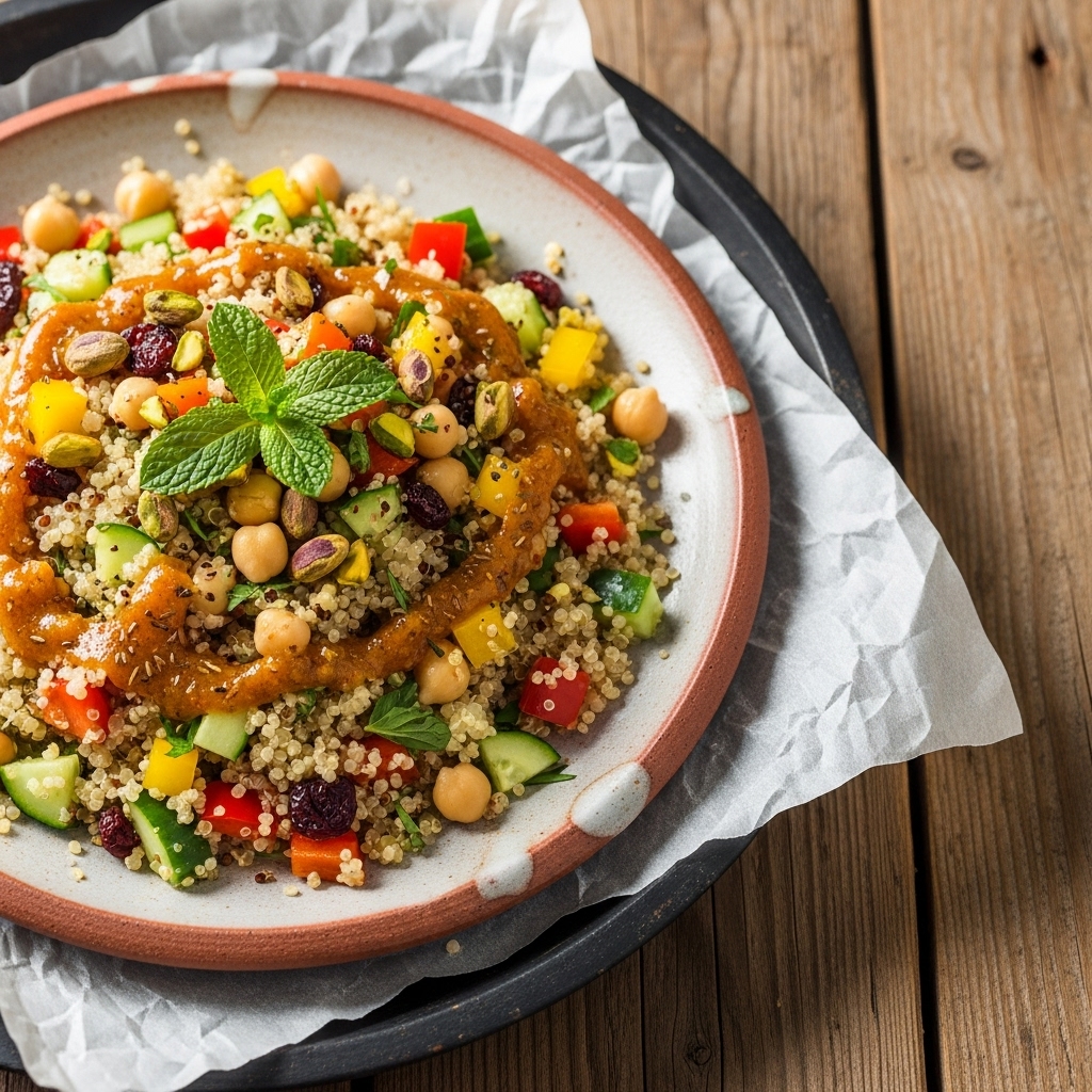 Gluten-Free Moroccan Quinoa Salad with Spiced Lemon Vinaigrette
