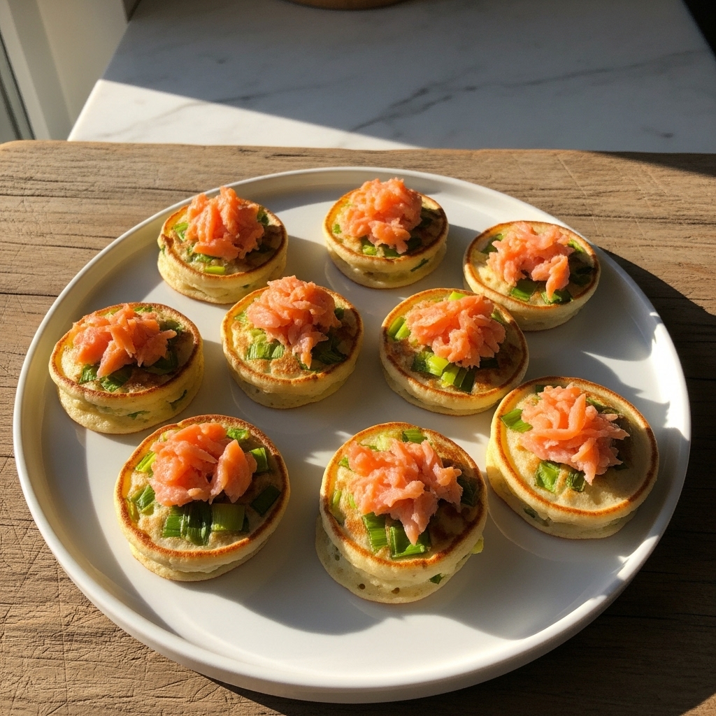 Gluten-Free Nordic Salmon & Leek Pancake Bites