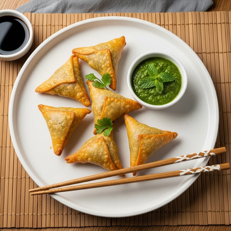 Gluten-Free Pakistani Vegetable Samosas with Mint Chutney