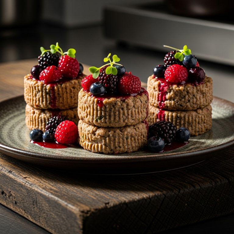 Gluten-Free Scottish Haggis Mousse Stacks with Whisky-Infused Berry Compote