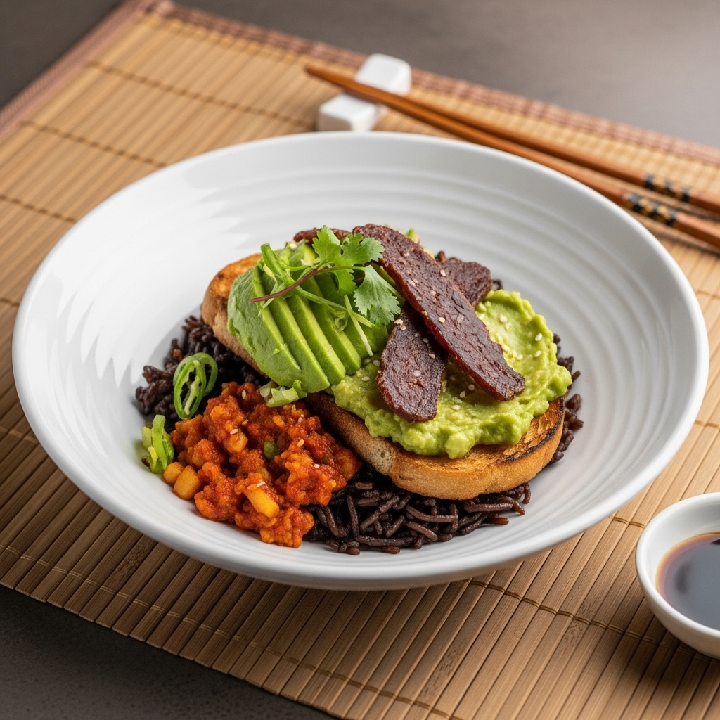 Gluten-Free South African Brunch Delight: Cape Malay Breakfast Bowl with Spicy Avo Toast and Biltong