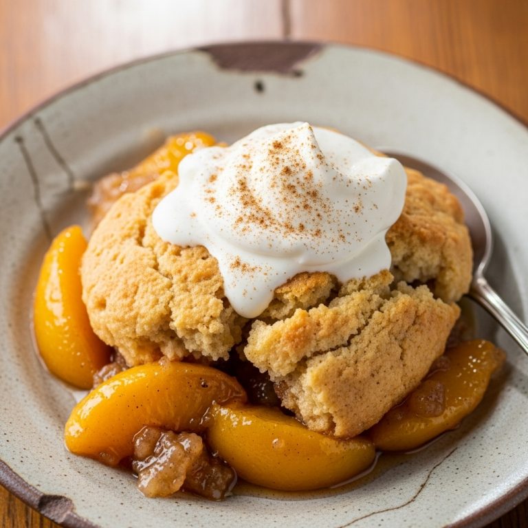 Gluten-Free Southern Peach Cobbler with Cinnamon Whipped Cream