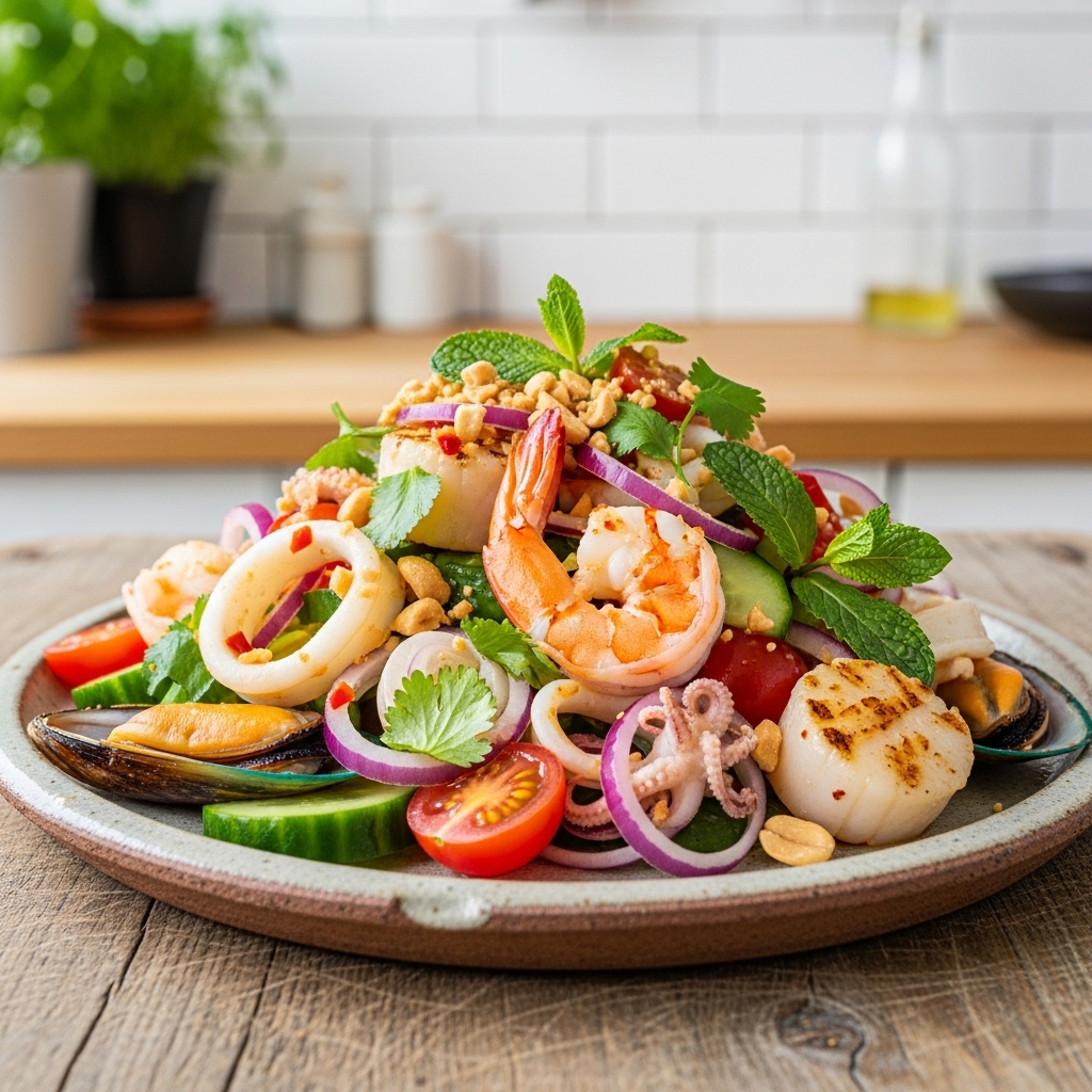 Gluten-Free Thai Seafood Salad with Spicy Lime Dressing