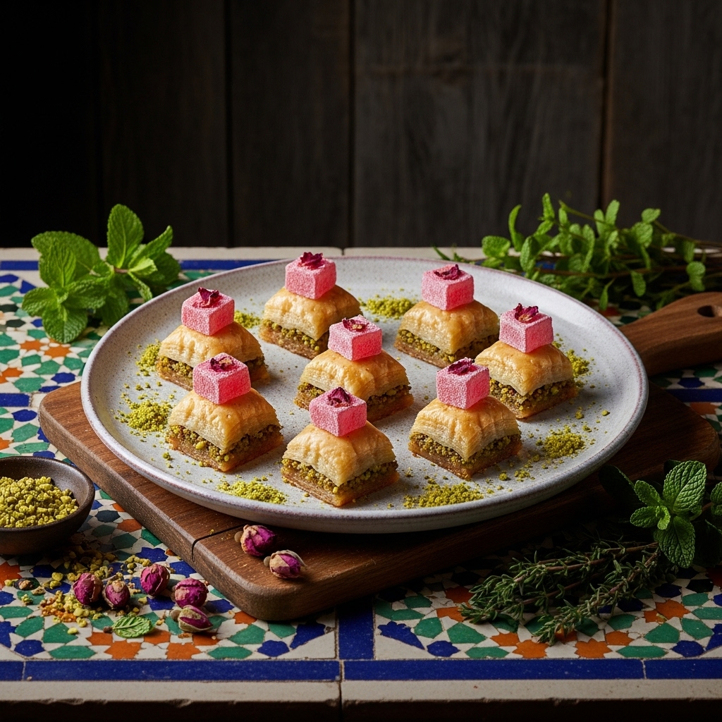 Gluten-Free Turkish Delight: Rose Petal Baklava Bites