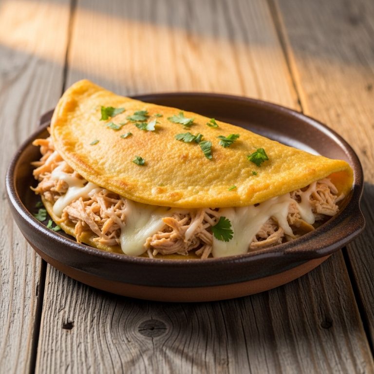 Gluten-Free Venezuelan Cachapa Stuffed with Cheesy Chicken – A Heavenly Bite