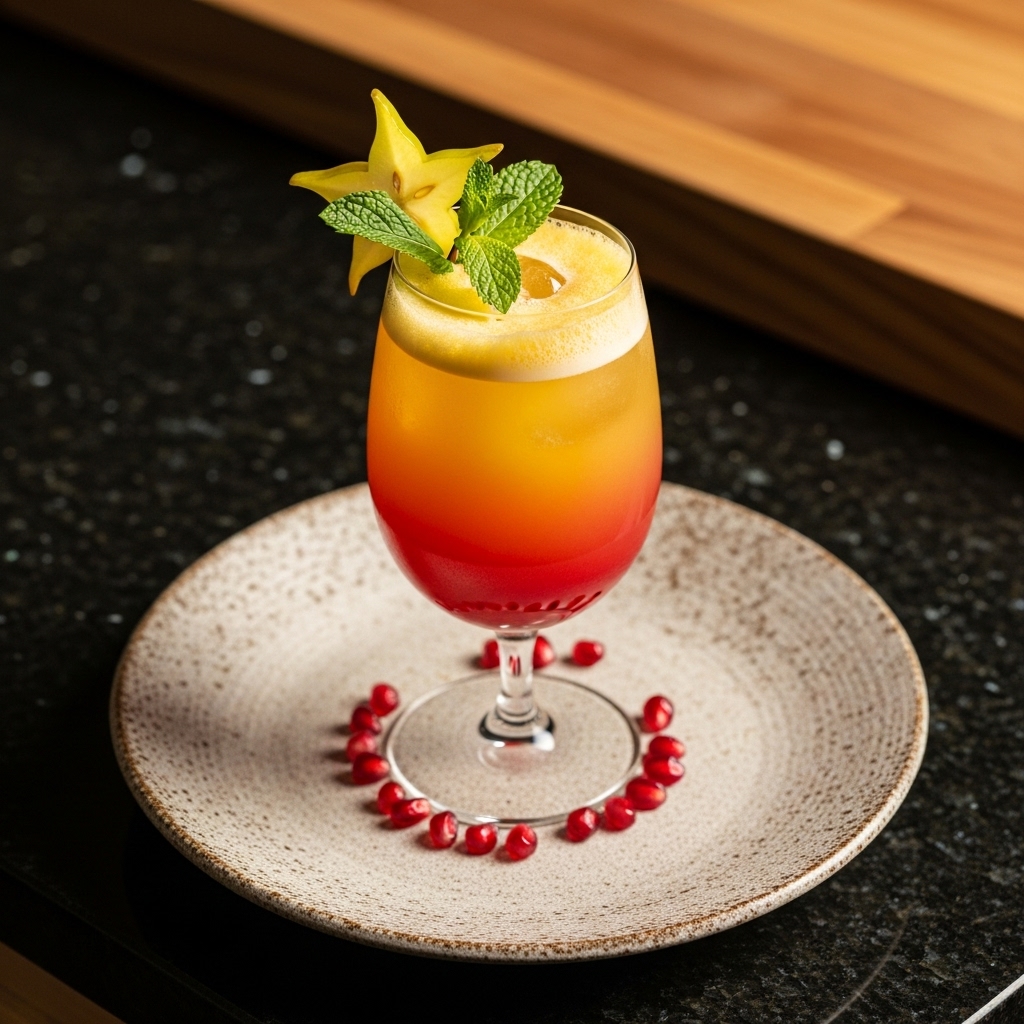 Golden Aegean Sunset Mocktail