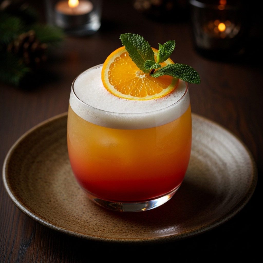 Golden Sunset Ouzo Fizz