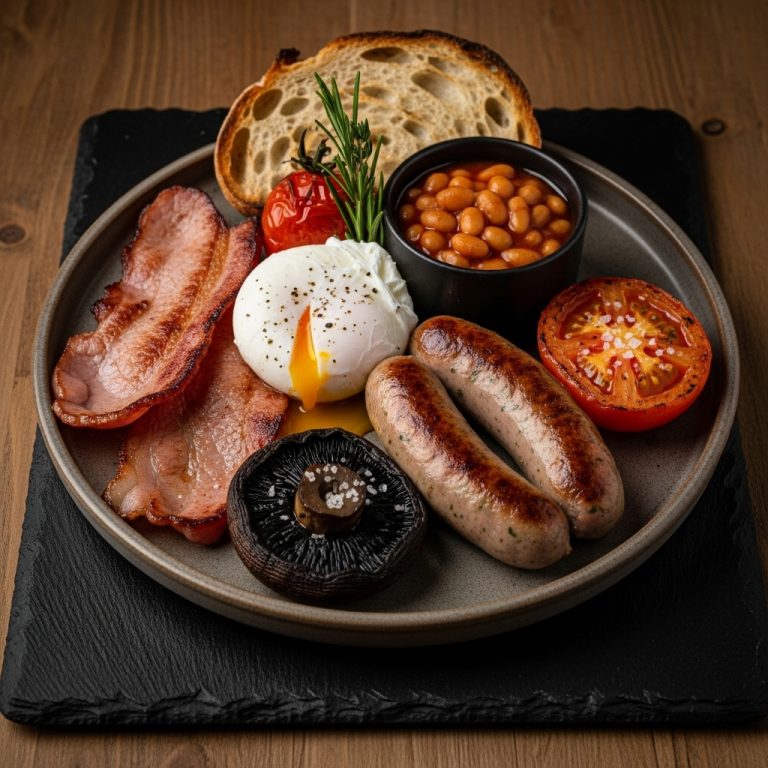 “Gourmet Cinematic English Breakfast: A Michelin-Star Experience at Home”