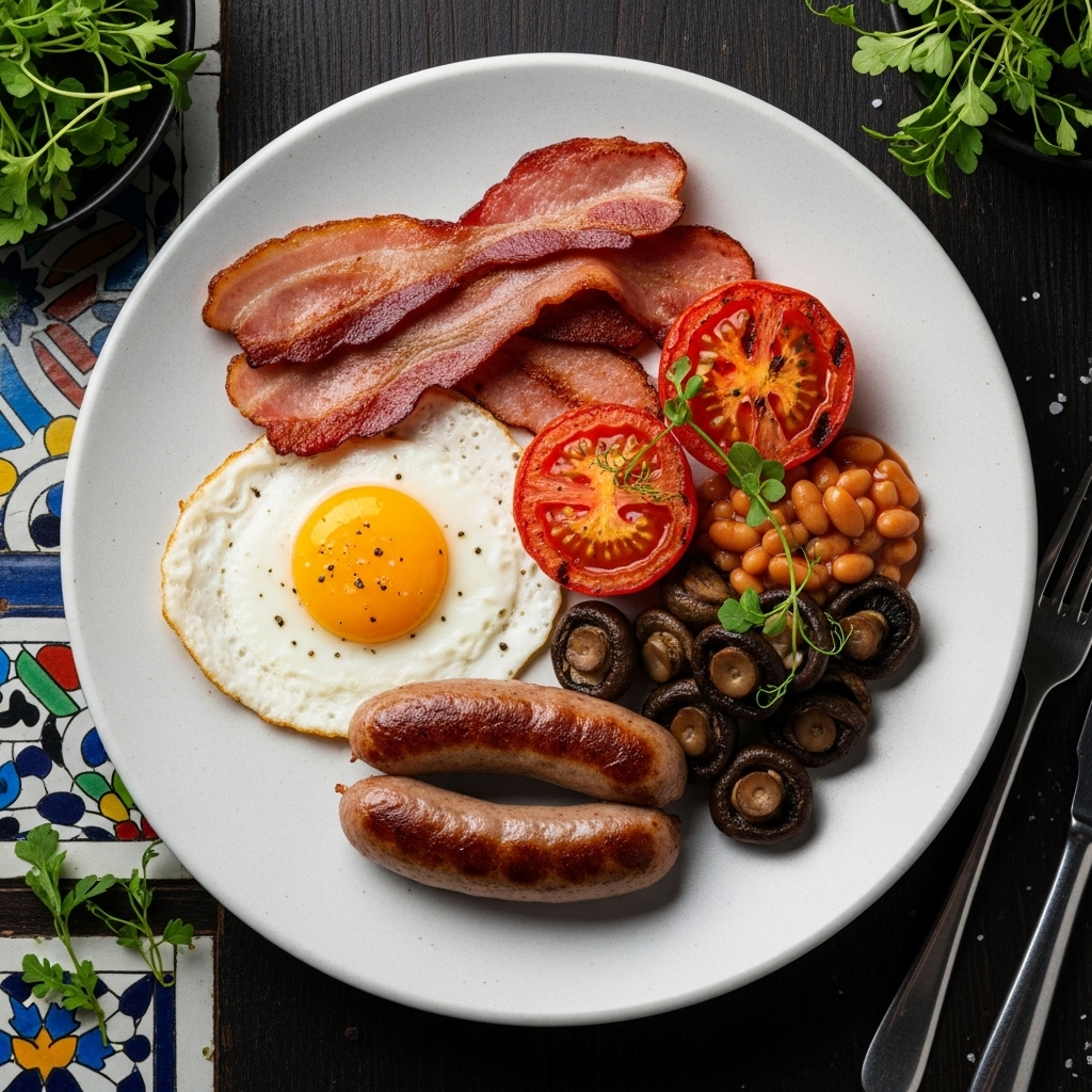 Gourmet Gluten-Free English Breakfast: A Cinematic Culinary Experience