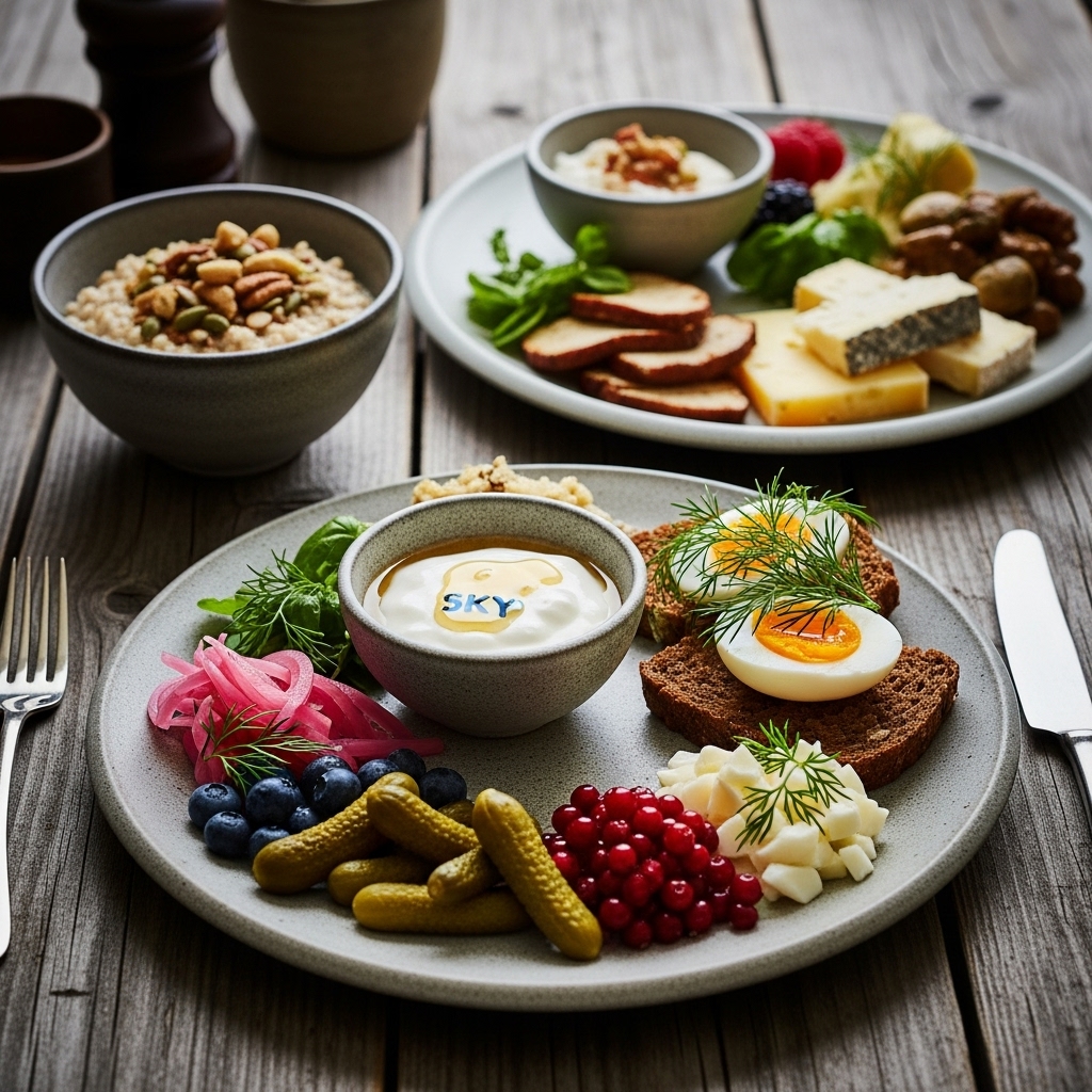 Gourmet Nordic Vegetarian Breakfast Feast: A Symphony of Scandinavian Flavors