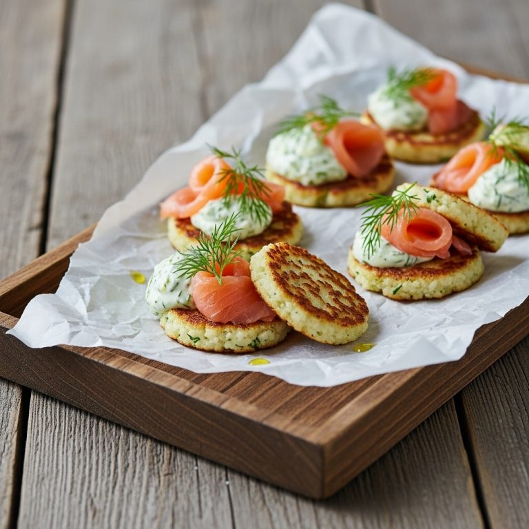 Gourmet Paleo Russian Brunch: Smoked Salmon and Dill Cauliflower Rice Blinis with Herbed Egg Mousse