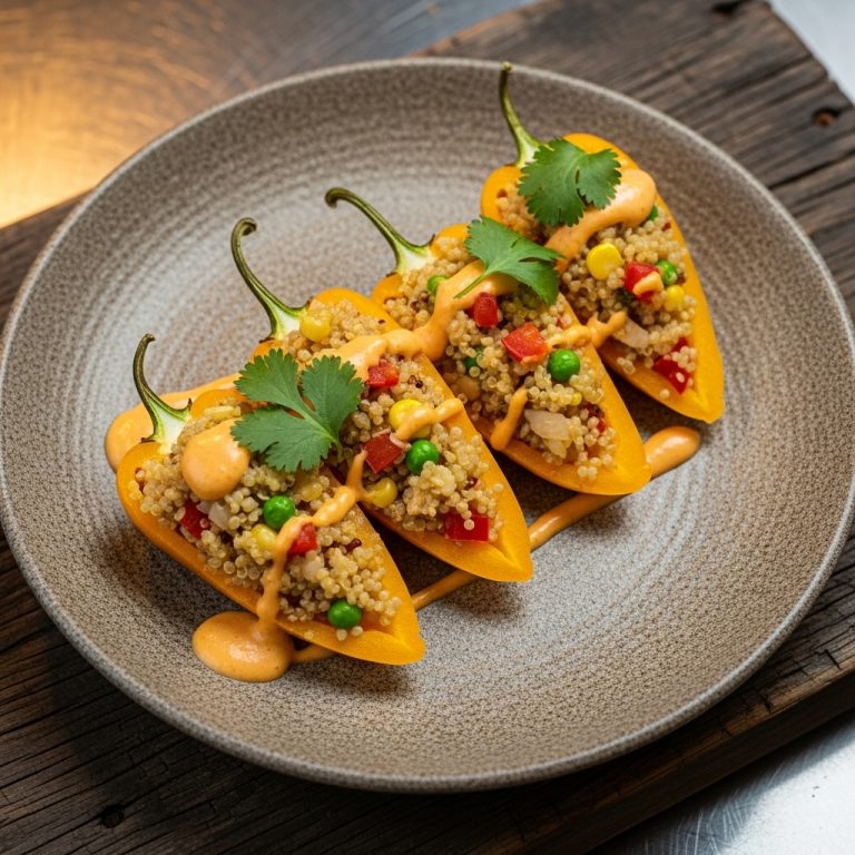 Gourmet Peruvian Quinoa-Stuffed Aji Amarillo Peppers