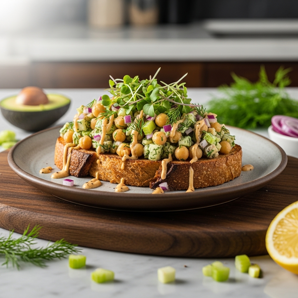 Gourmet Southern-Style Vegan Chickpea Salad Sandwich – A Fresh Twist on Classic Comfort Food