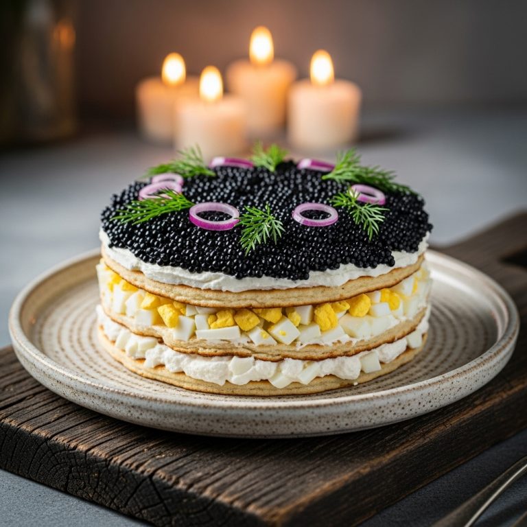 Gourmet Vegetarian Russian Caviar Torte