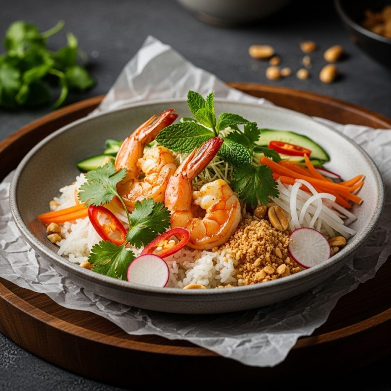 Gourmet Vietnamese Shrimp and Coconut Rice Bowl – A Gluten-Free Delight