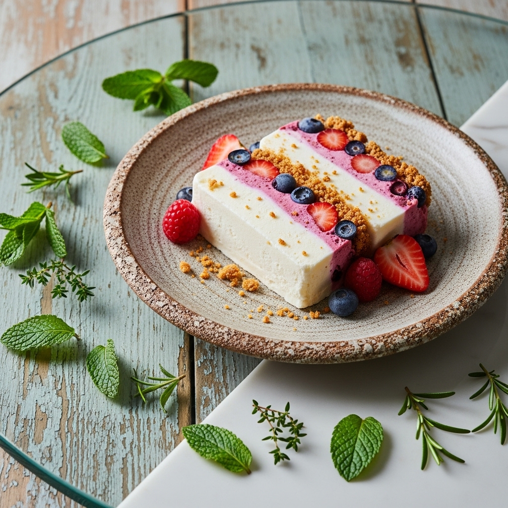 Greek Frozen Delight: A Melody of Honey, Yogurt, and Summer Fruits