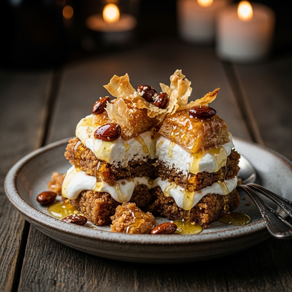 Greek God’s Brunch: Honey-Almond Baklava Trifle