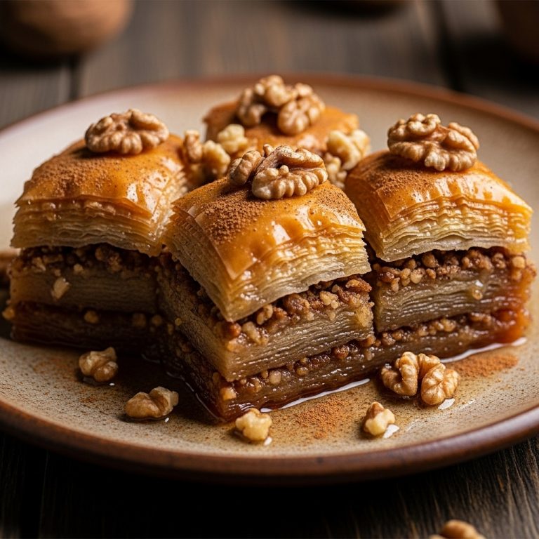 Greek Honey Baklava with Walnuts and Cinnamon – A Classic Dessert Recipe for Food Lovers