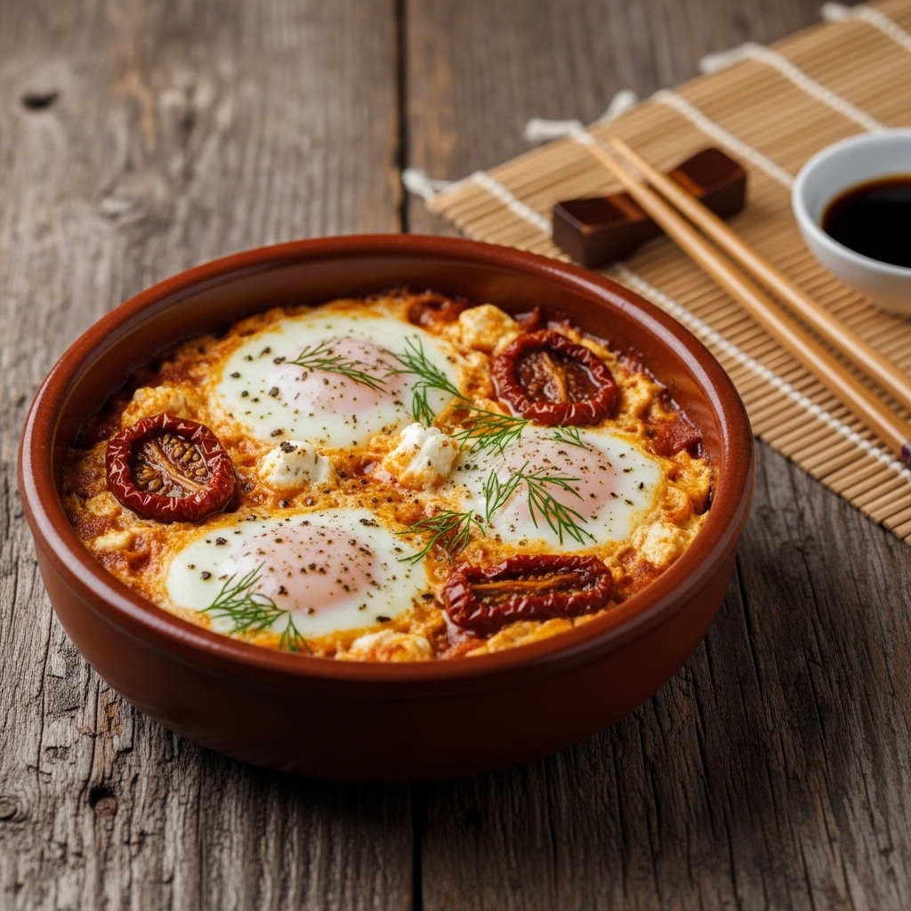“Greek-Inspired Gluten-Free Avgolemono Shakshuka Brunch Delight”