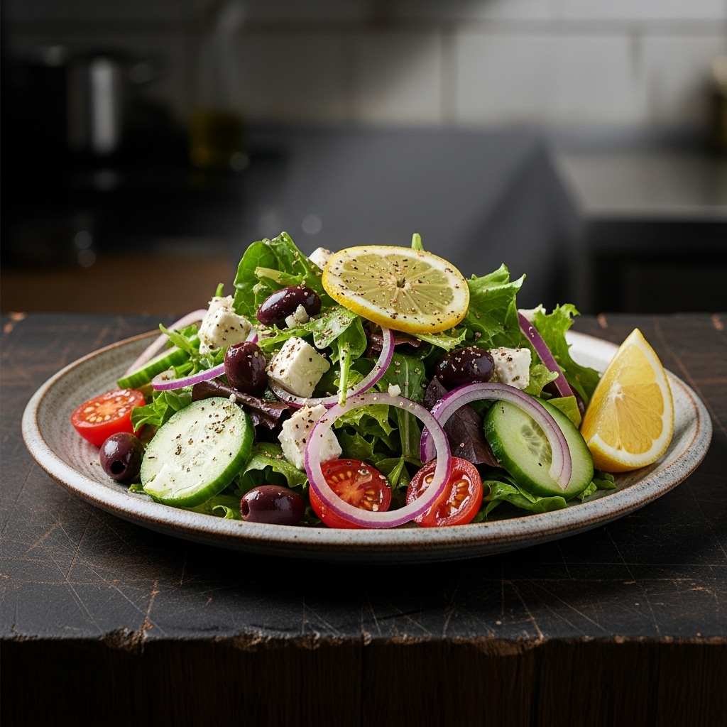 Greek Island Detox Salad with Lemon-Garlic Vinaigrette