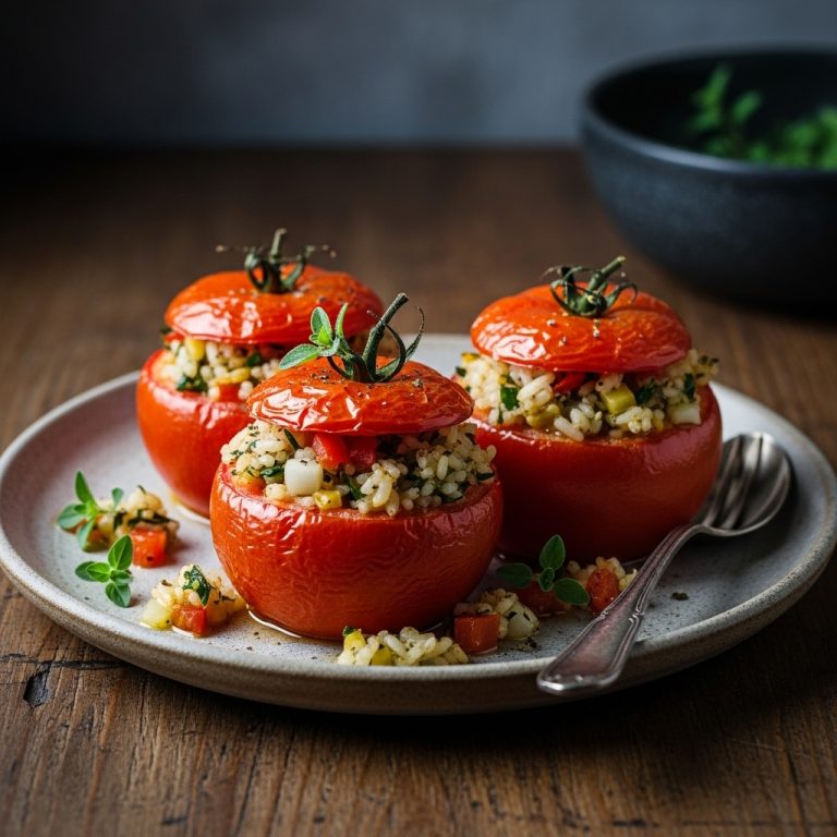 Greek Island Symphony: Mediterranean Stuffed Tomatoes Recipe