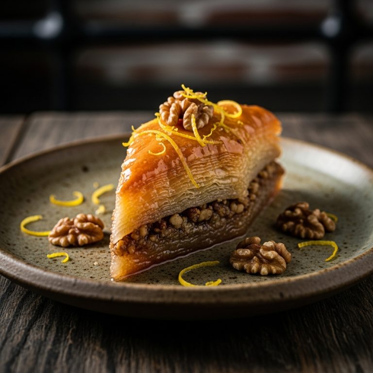 Greek Lemon Honey Baklava with Walnuts (Vegetarian)