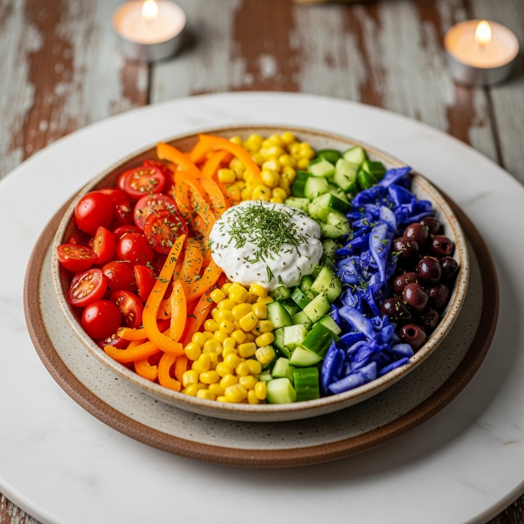 Greek Vegan Rainbow Bowl of Vitality
