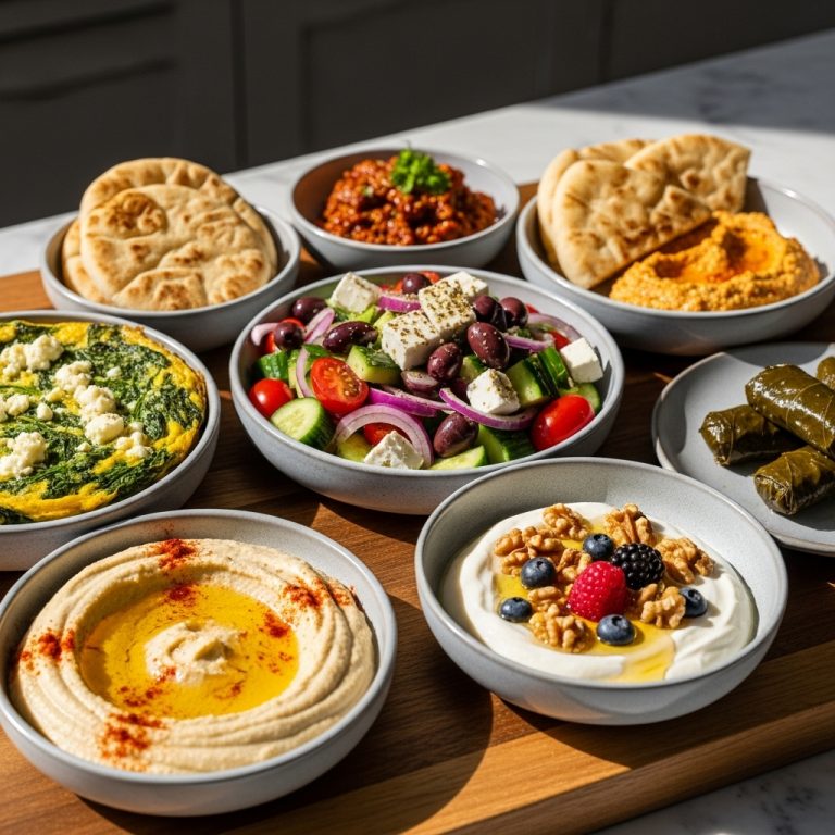 “Greek Vegetarian Paradise: A Mouthwatering Breakfast Feast”