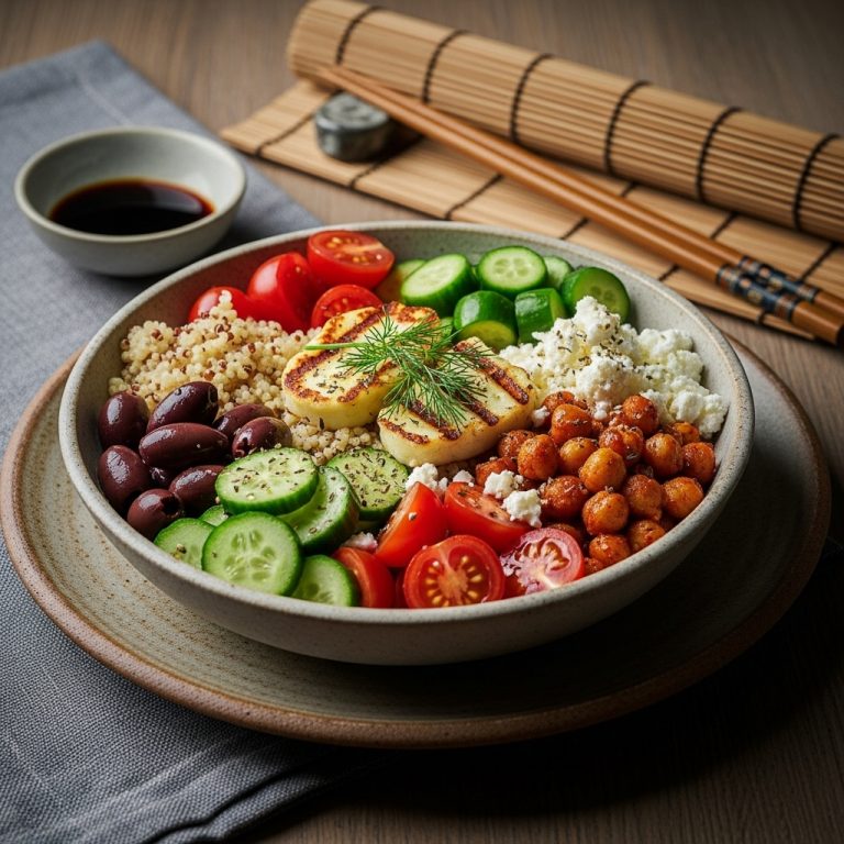 Greek Vibrant Vegetarian Dinner Bowl