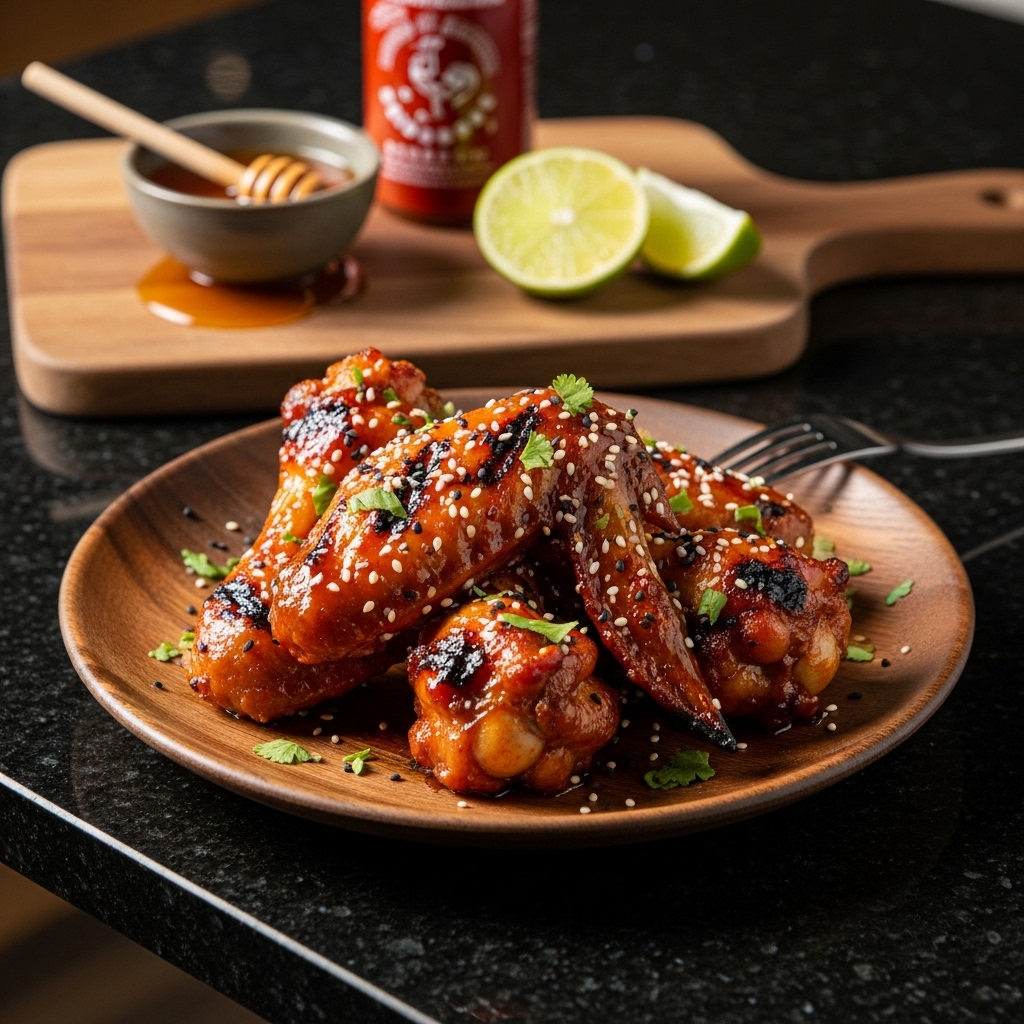 Grilled Honey Sriracha Chicken Wings