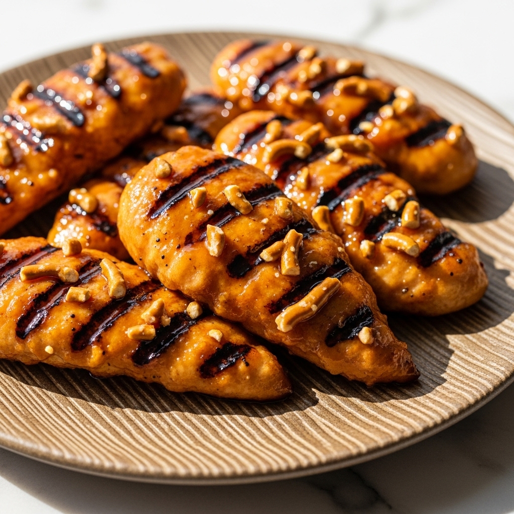 Grilled Honey Sriracha Pretzel Chicken Tenders
