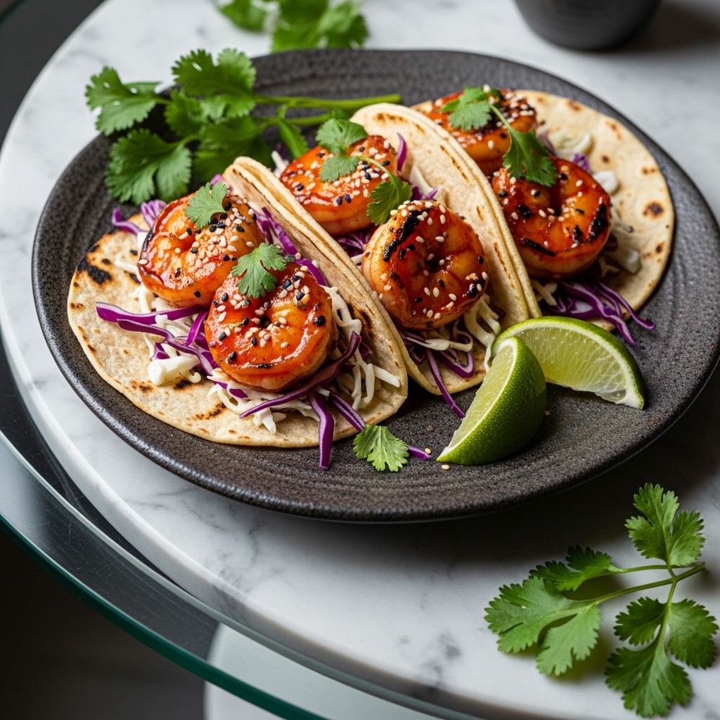 Grilled Honey Sriracha Shrimp Tacos