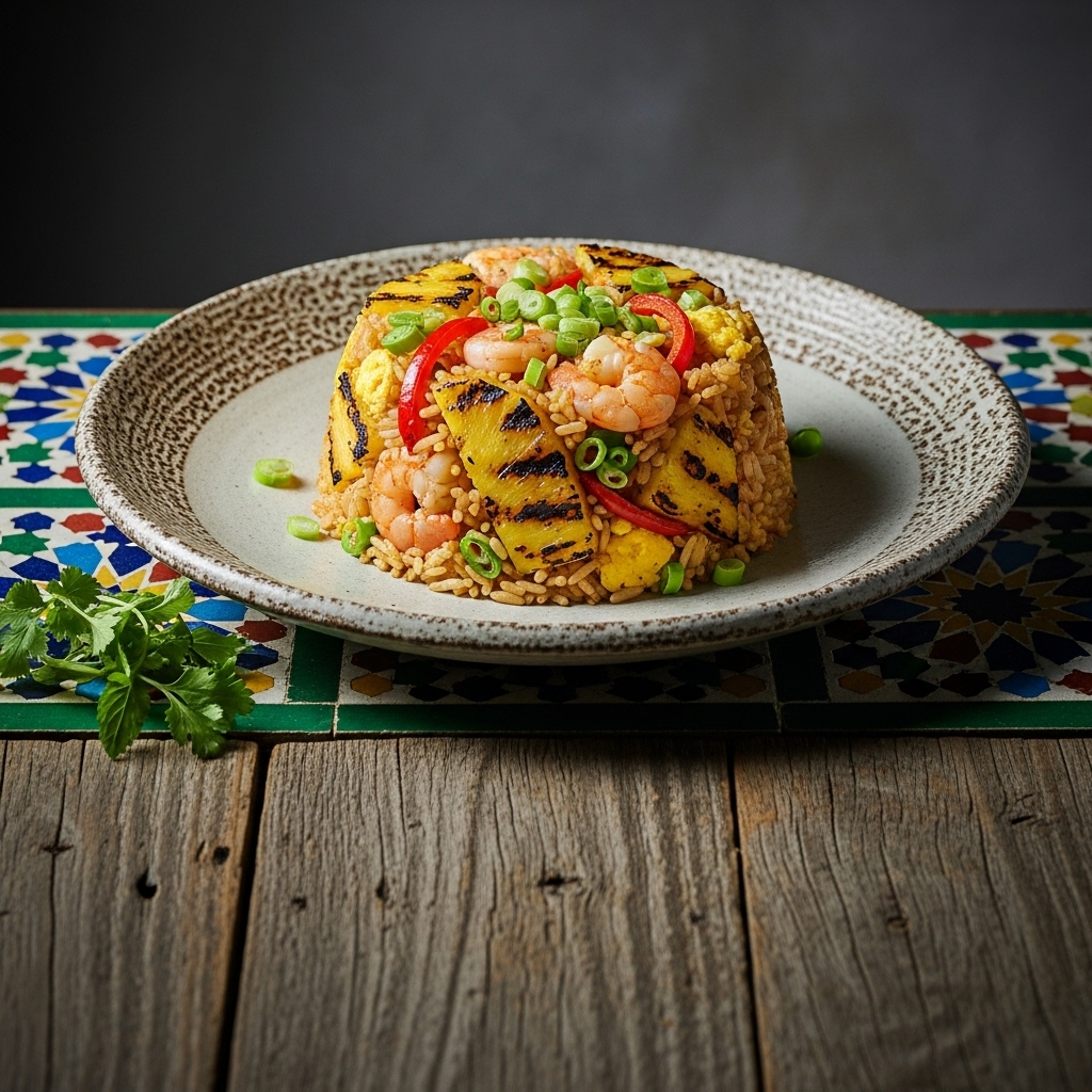 Grilled Pineapple Fried Rice Street Snack