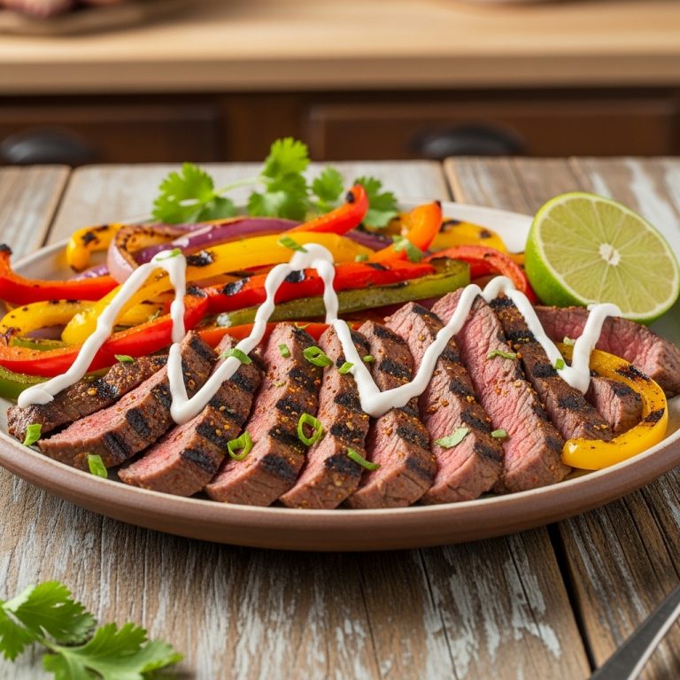 Grilled Southwestern Steak Fajitas with Chipotle Crema