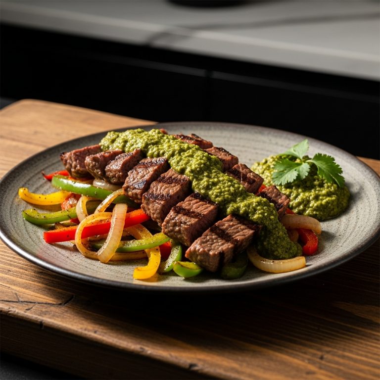 Grilled Steak Fajitas with Chimichurri Sauce
